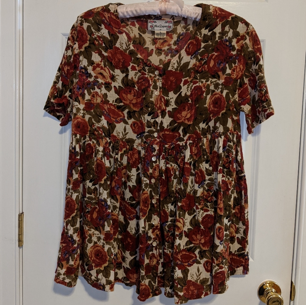 Cotton Express Women's Grunge, Baby Doll Top Size L